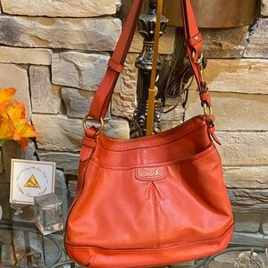 Coach Vibrant Burnt Orange Leather Shoulder Bag